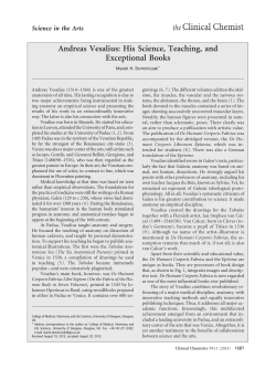 Andreas Vesalius: His Science, Teaching, and