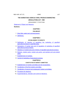 the karnataka agricultural produce marketing