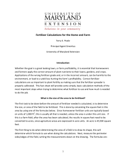 Fertilizer Calculations for the Home and Farm