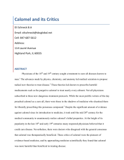 Calomel and its Critics - Edward Hand Medical Heritage