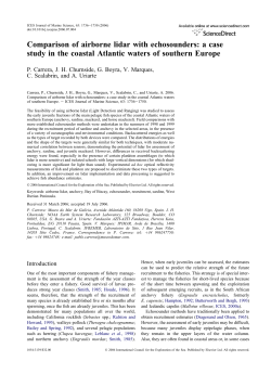 Comparison of airborne lidar with echosounders