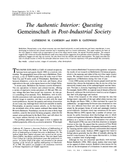 The authentic interior: Questing Gemeinschaft in post