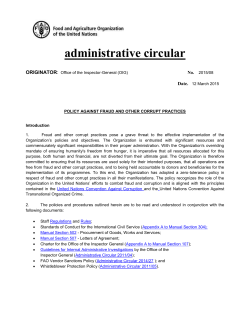 Policy Against Fraud and other Corrupt Practices