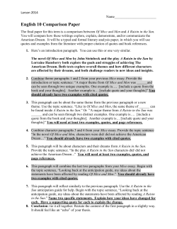 English 10 Comparison Paper
