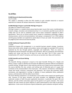 For all Pillars 01.800 Research Attachment/Internship 4 to