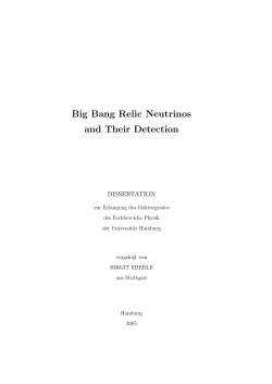 Big Bang Relic Neutrinos and Their Detection