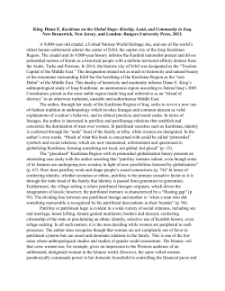 King, Diane E. Kurdistan on the Global Stage