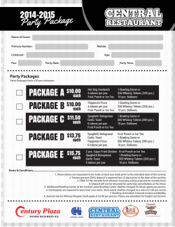 Party Package Booking