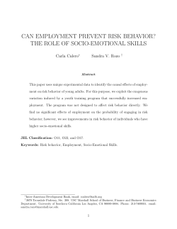 can employment prevent risk behavior? the role of socio