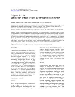 Estimation of fetal weight by ultrasonic examination