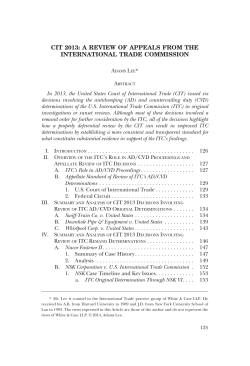 a review of appeals from the international trade