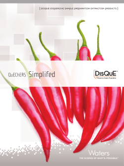 QuEChERS Simplified - DisQuE Dispersive Sample
