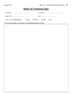 Math 143 Notebook Quiz