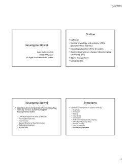 Neurogenic Bowel Outline Neurogenic Bowel