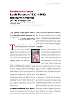 Louis Pasteur (1822&ndash;1895): the germ theorist