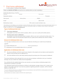 UNI7 First Home Withdrawal form