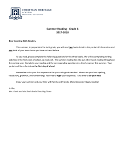 Incoming 6th Grade - Christian Heritage Academy