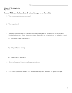 1 Name Chapter 17 Reading Guide Speciation Concept 17.1