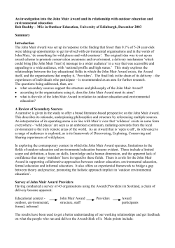 An investigation into the John Muir Award