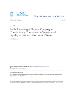 Public Financing of Election Campaigns