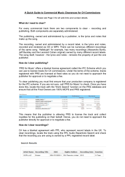 Quick Guide to Commercial Music Clearances