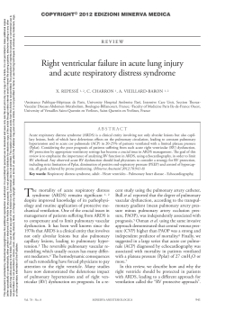 Right ventricular failure in acute lung injury and acute respiratory