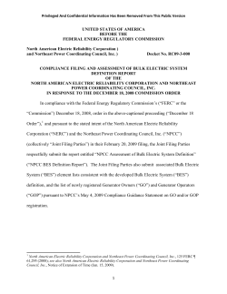 FERC BES Filing