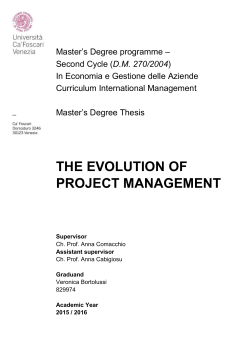 THE EVOLUTION OF PROJECT MANAGEMENT