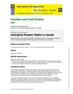 Aboriginal Rights - Ministry of Education