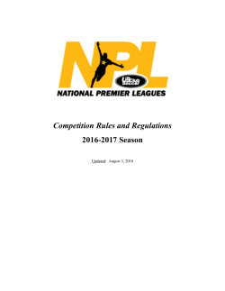 2016-17 Rules and Regulations with Northeast Girls NPL appendix