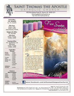 December 2, 2012 - Saint Thomas The Apostle Catholic Church