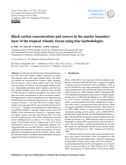 Black carbon concentrations and sources in the marine boundary