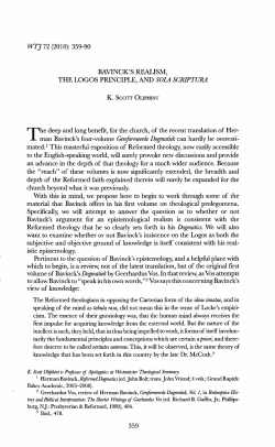 359-90 BAVINCK`S REALISM, THE LOGOS PRINCIPLE, AND SOLA