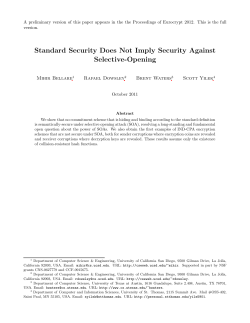 Standard Security Does Not Imply Security Against Selective