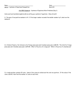 Unit 6 – Systems of Equations/Inequalities Math 8H Aim #58 Class