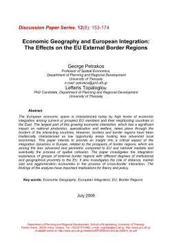 Economic Geography and European Integration: The Effects on the