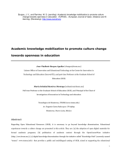 Academic knowledge mobilization to promote culture change