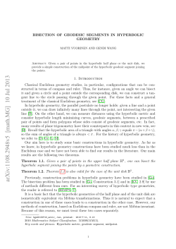 Bisection of geodesic segments in hyperbolic geometry