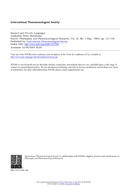 Husserl and Private Languages