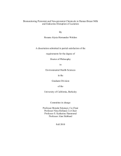 Biomonitoring of Non-Persistent and Persistent Pesticides and