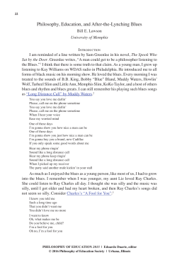 Philosophy, Education, and After-the-Lynching Blues
