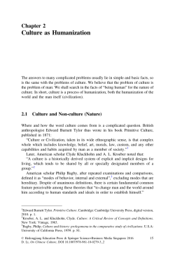 Culture as Humanization