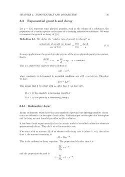 3.3 Exponential growth and decay