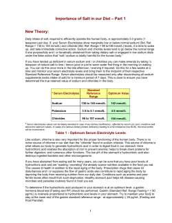 Importance of Salt in our Diet &ndash; Part 1 New Theory - Space