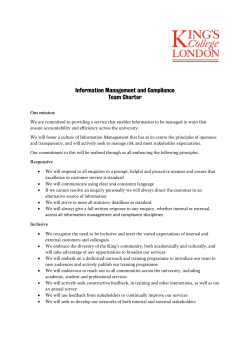 Information Management and Compliance Team Charter