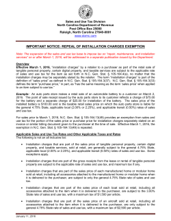 Important Notice: Repeal of Installation Charges Exemption