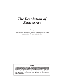 The Devolution of Estates Act