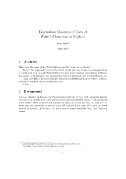 Deprivation Measures of Users of WriteToThem.com in England