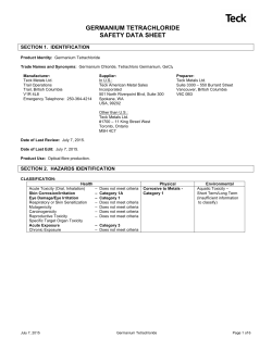 Germanium Tetrachloride - SDS 2015