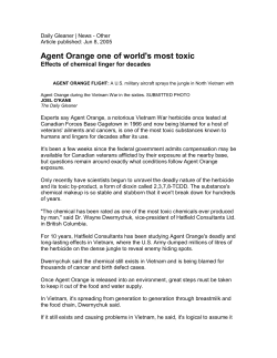 Agent Orange one of world`s most toxic